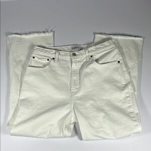 Abercrombie & Fitch Ultra High Rise Kick Flare White Denim Sz 30/10R